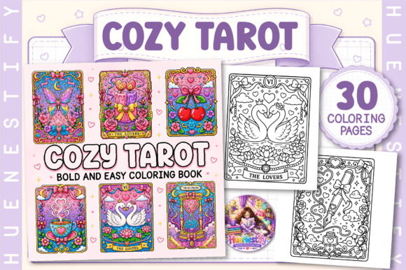 Download Cozy Tarot Bold and Easy Coloring Book - Tarot Collection