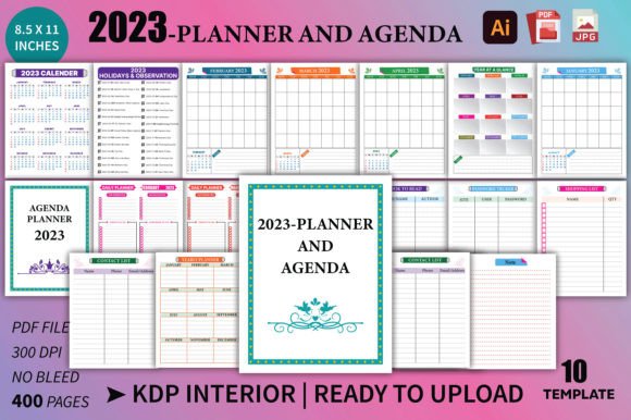 Download Editable KDP Planner and Agenda 2023 - Agenda Collection