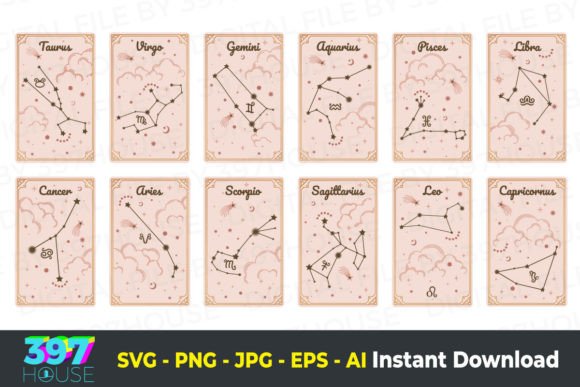 Download 12 Zodiac Astrology Tarot Card - Tarot Collection